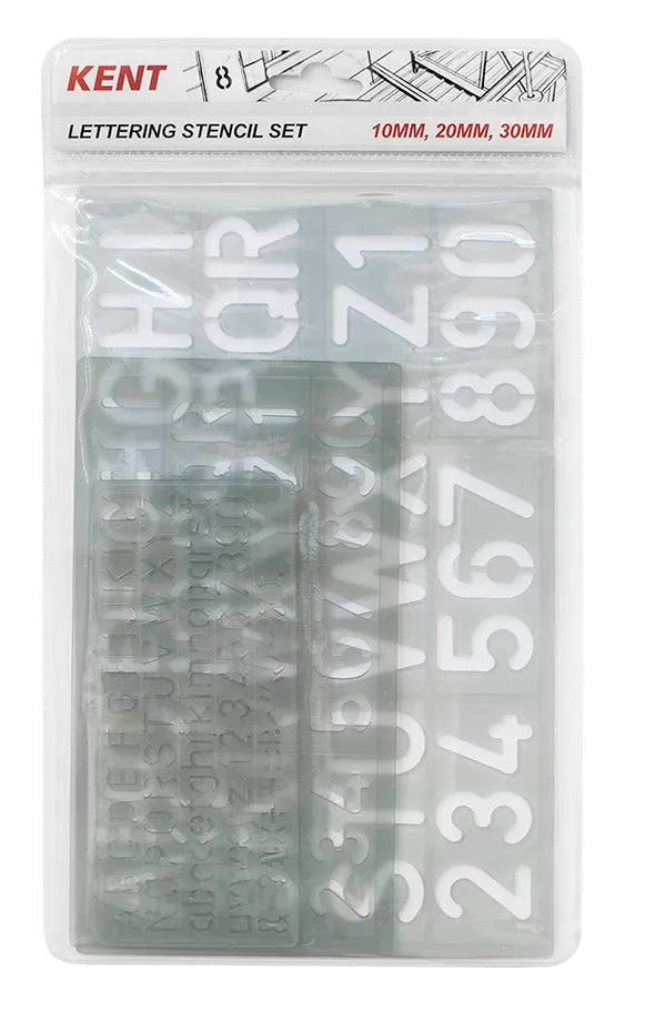 KENT Numbering & Lettering Stencil Set of 3