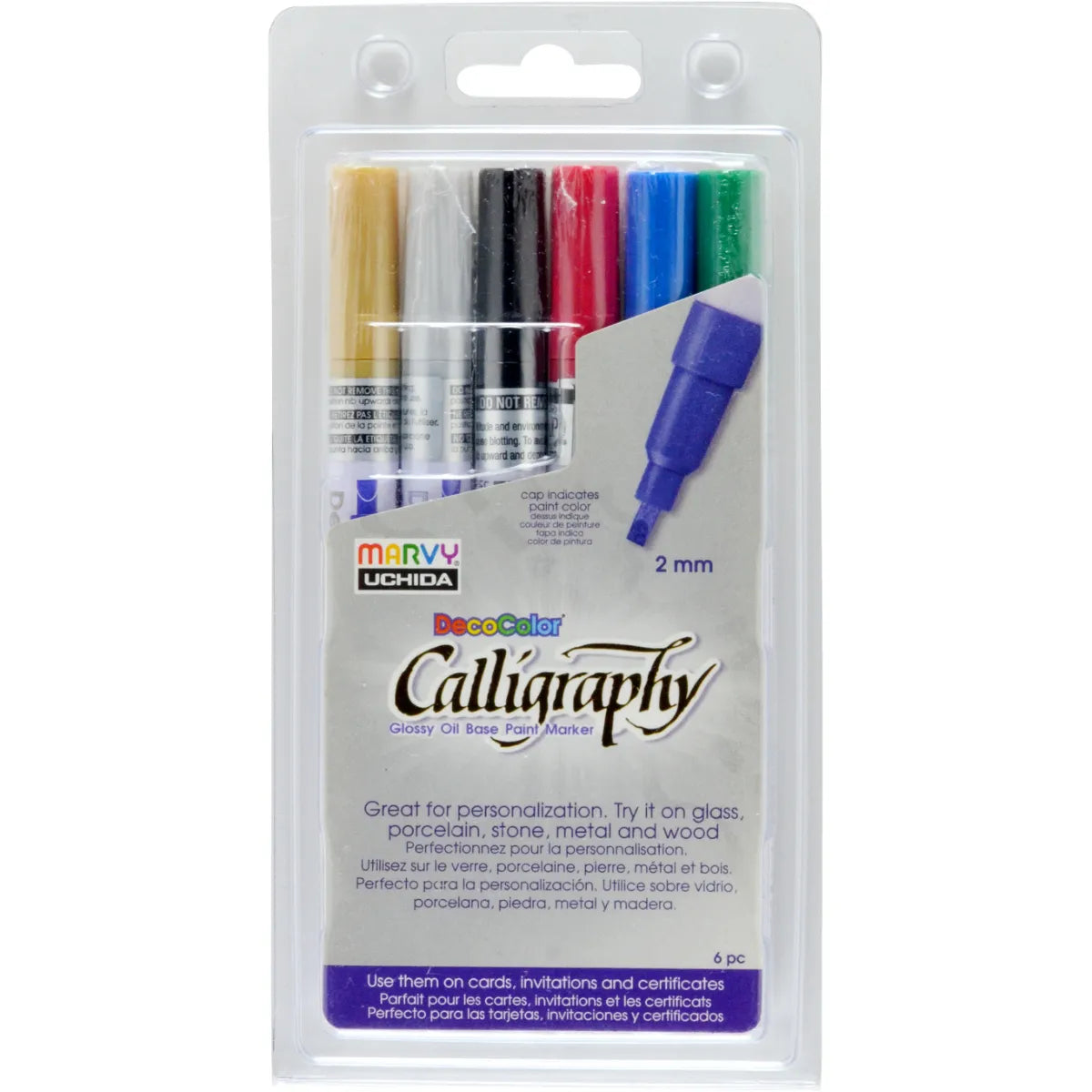 Marvy Decolour Calligraphy Paint Marker Set 6