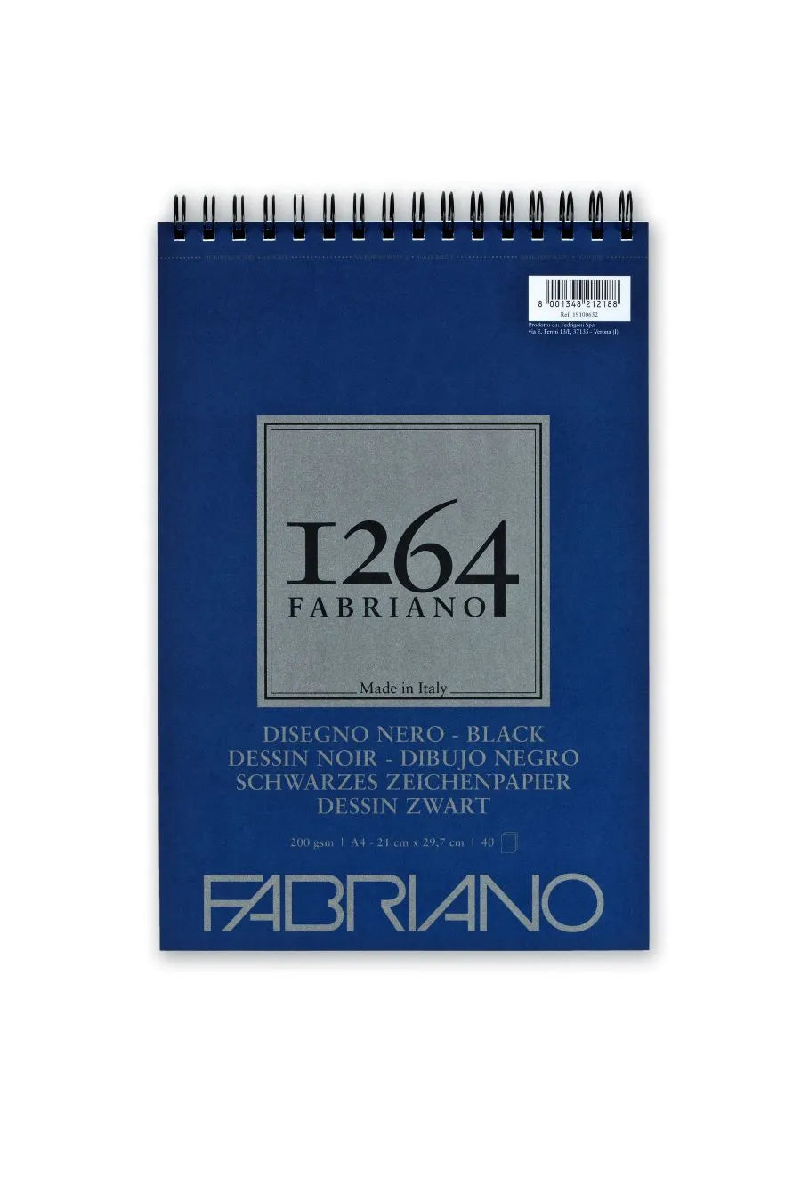 FABRIANO 1264 Black Paper Spiral Pad 200gsm