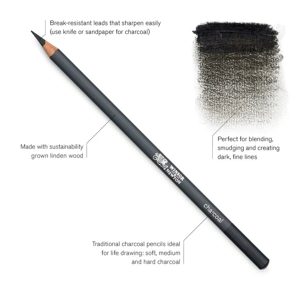 WINSOR & NEWTON Studio Collection Charcoal Pencils Set 6pc