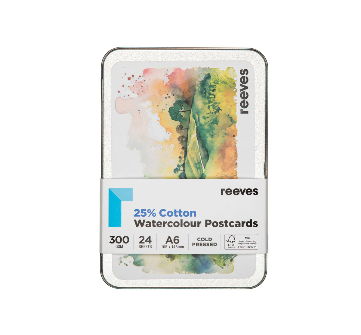 REEVES Watercolour Postcards Tin