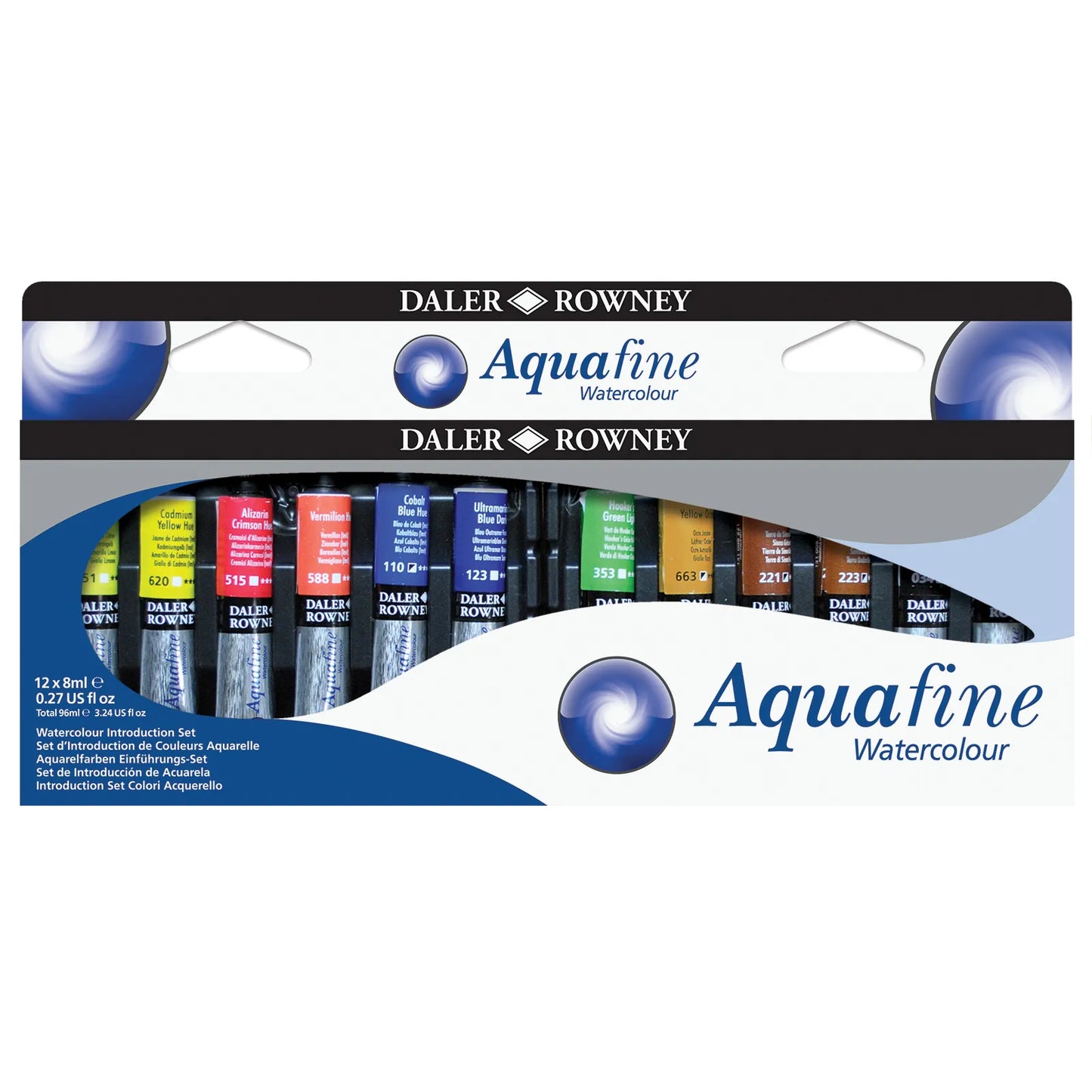 DALER ROWNEY Aqua Fine Water Colour Set 12 x 8ml Tubes