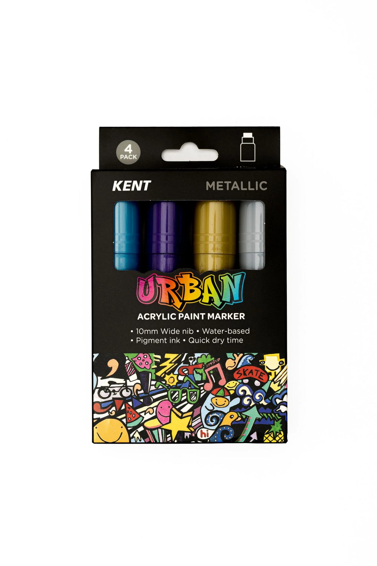 KENT Urban Acrylic Paint Marker Sets Wide (4 Pack)