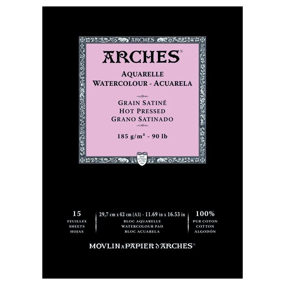 ARCHES Aquarelle Watercolour Pads 12 Sheet 300gsm