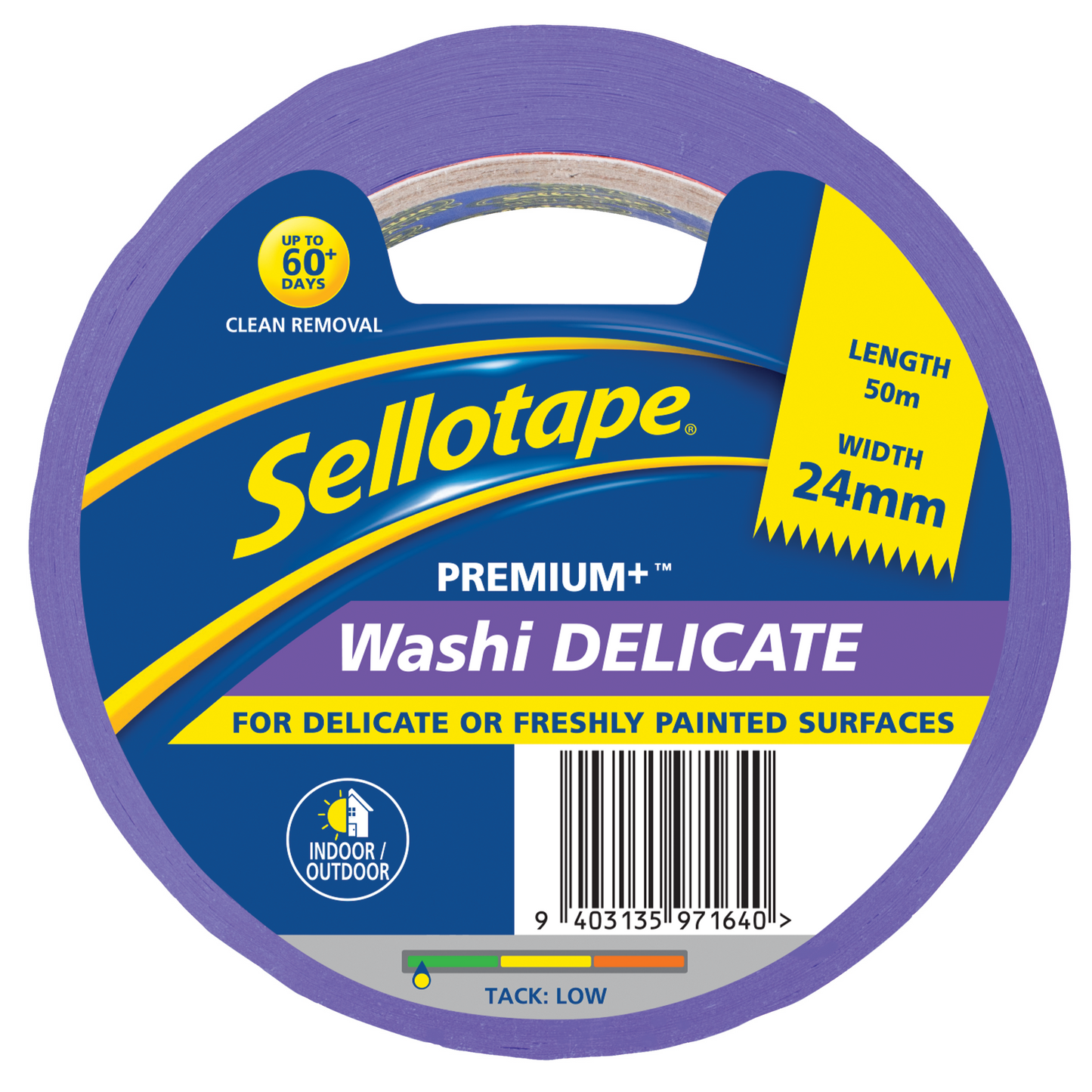 SELLOTAPE Washi Delicate Premium+ Purple Tape 24mm x 50mm