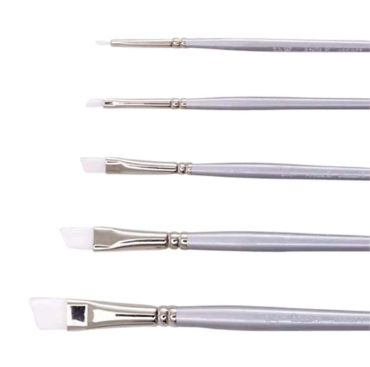 JASART White Synthetic Angle Brushes