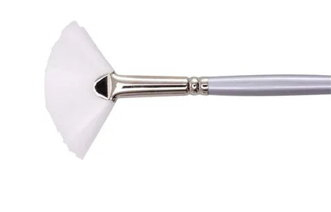 JASART White Synthetic Fan Brush #6
