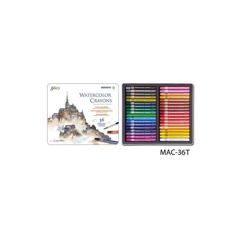 MUNGYO Gallery Watercolour Crayons Assorted Colours