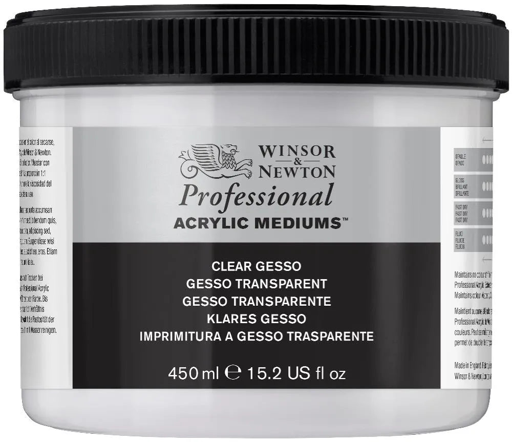 WINSOR & NEWTON Professional Acrylic Gesso 450ml Clear