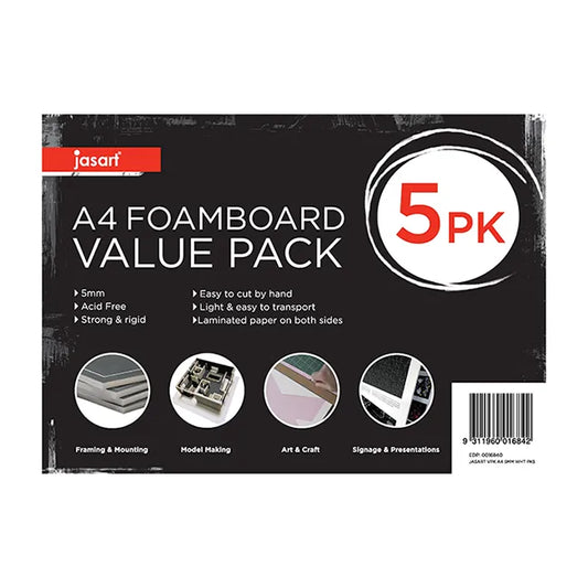 JASART Value Pack Foamboard A4 5mm 5pk