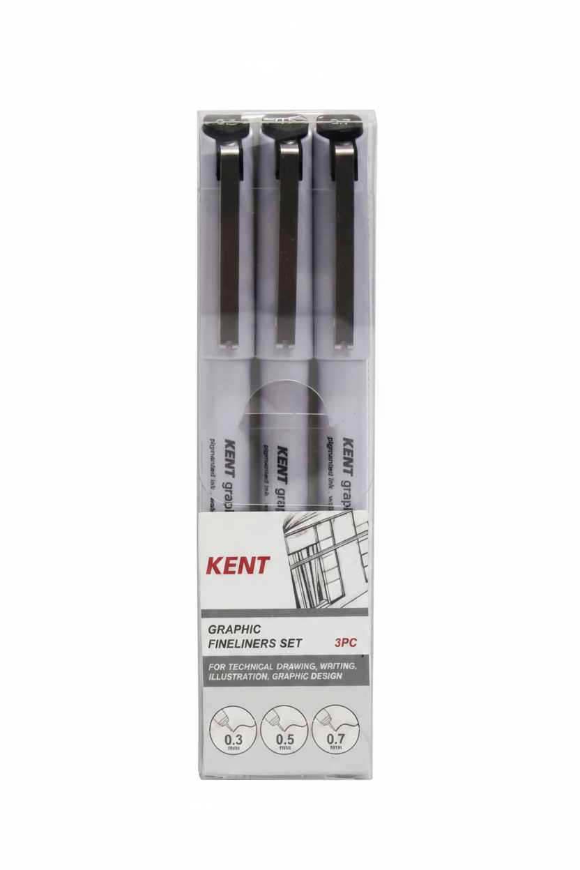 KENT Graphic Fine Liner Pen Set 3