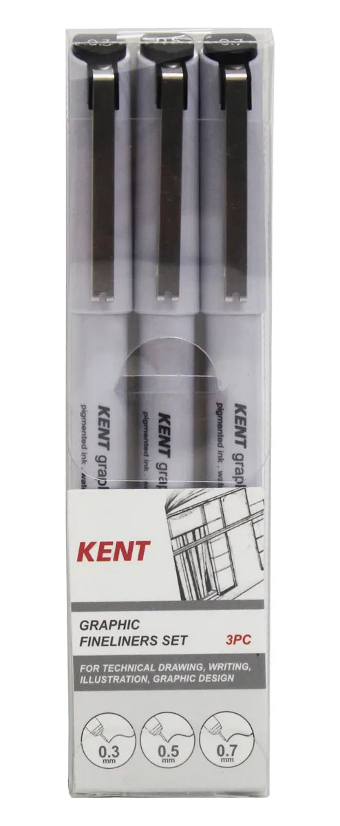 KENT Graphic Fine Liner Pen Set 3