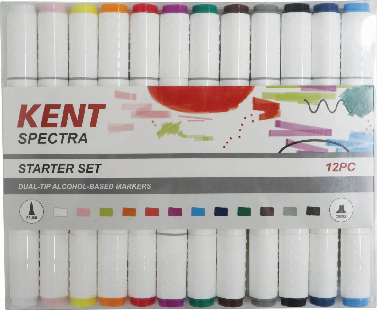 KENT Spectra Graphic Design Alcohol Based Marker Set 12