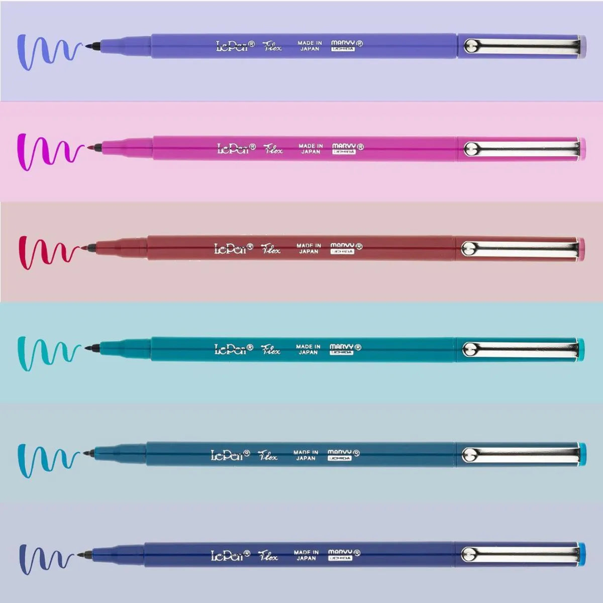 MARVY Le Pen Flex Brush Tip 6 pc Set