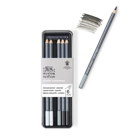 WINSOR & NEWTON Studio Collection Charcoal Pencils Set 6pc