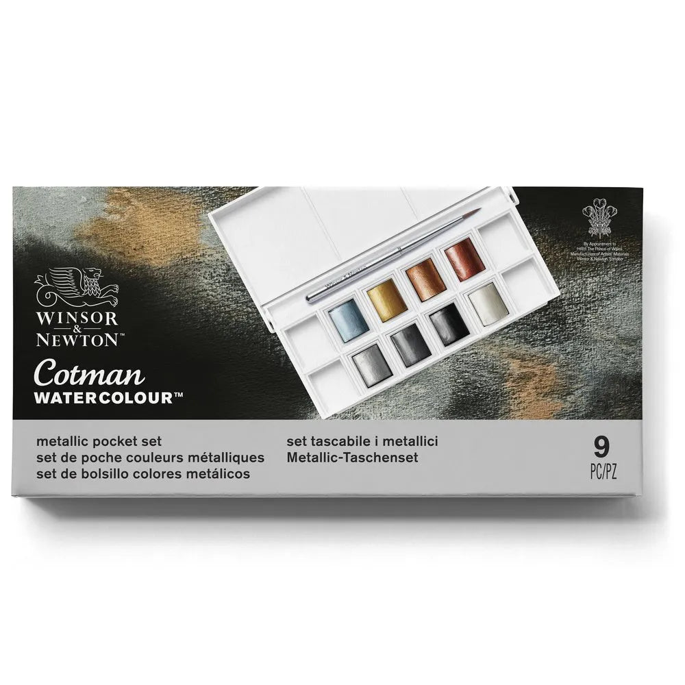 WINSOR & NEWTON Cotman Metallic Watercolour Pocket Box Set