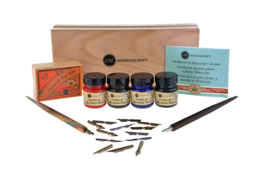 MANUSCRIPT Heritage Calligraphy Artists Wooden Box Set