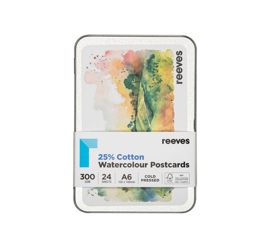 REEVES Watercolour Postcards Tin