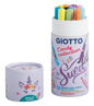 Giotto Candy Collection Sweet markers in a cylindrical container on a white background