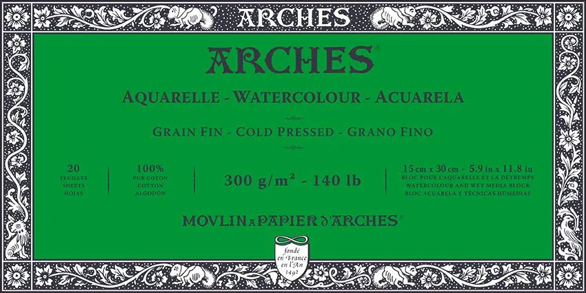 ARCHES Watercolour Paper Block Cold Pressed 300gsm