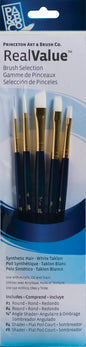 PRINCETON Real Value Brush Set White Taklon (Black Handle)