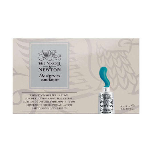 WINSOR & NEWTON Designers Gouache Primary Colour Set 6 x 14ml Tubes