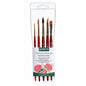 Set of Princeton watercolor brushes in packaging with floral design on a white background