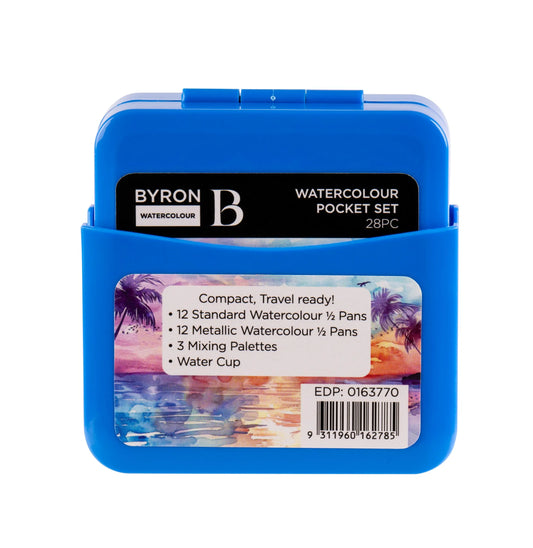 BYRON Watercolour Pocket Travel Set 28pc