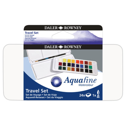 DALER ROWNEY Aqua Fine Watercolour Tin Travel Set 24pc