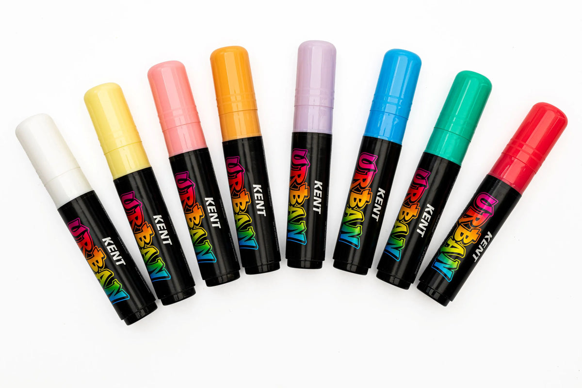 KENT Urban Acrylic Paint Marker Sets Wide (8 Pack)