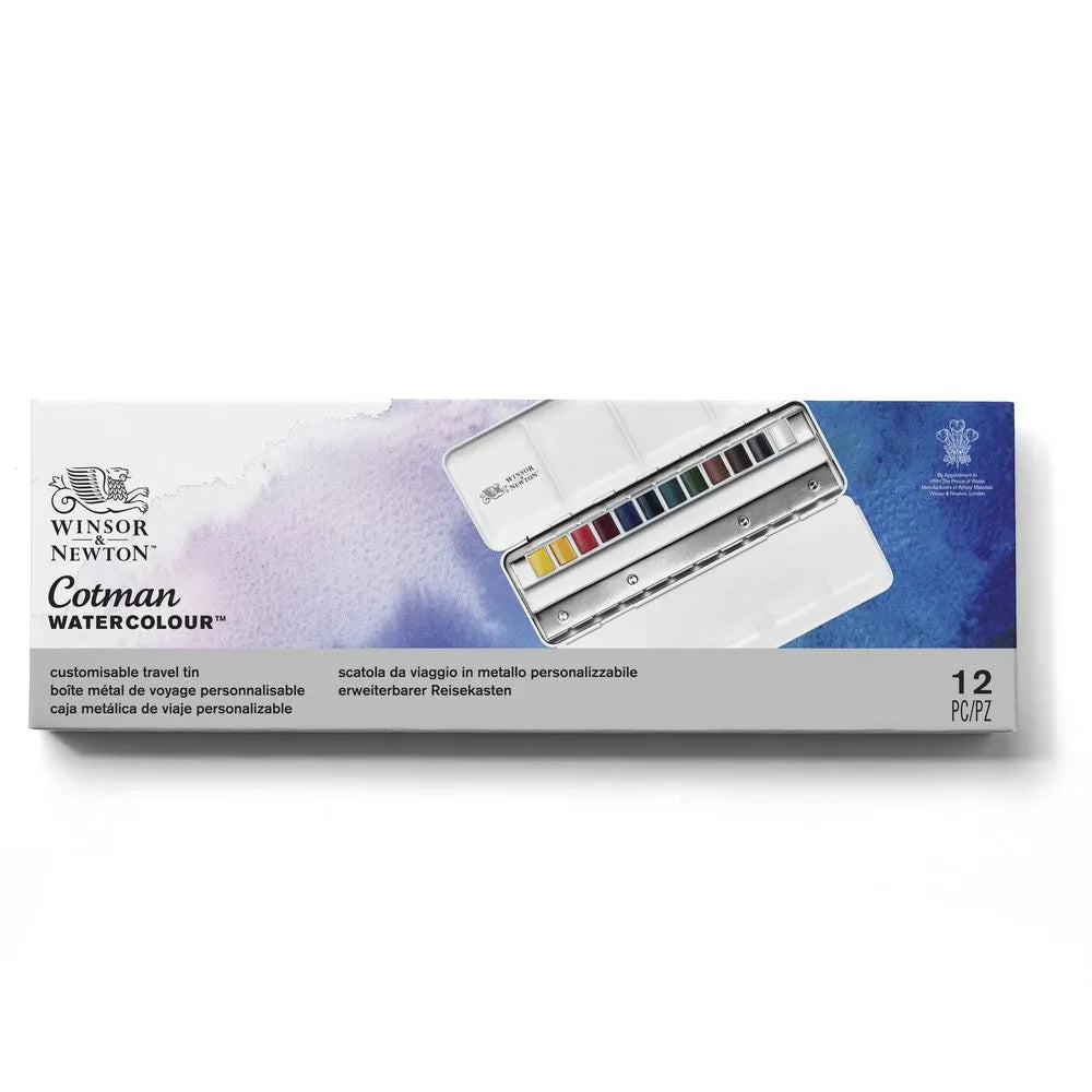 WINSOR & NEWTON Cotman Watercolour Customisable Travel Tin 12pc