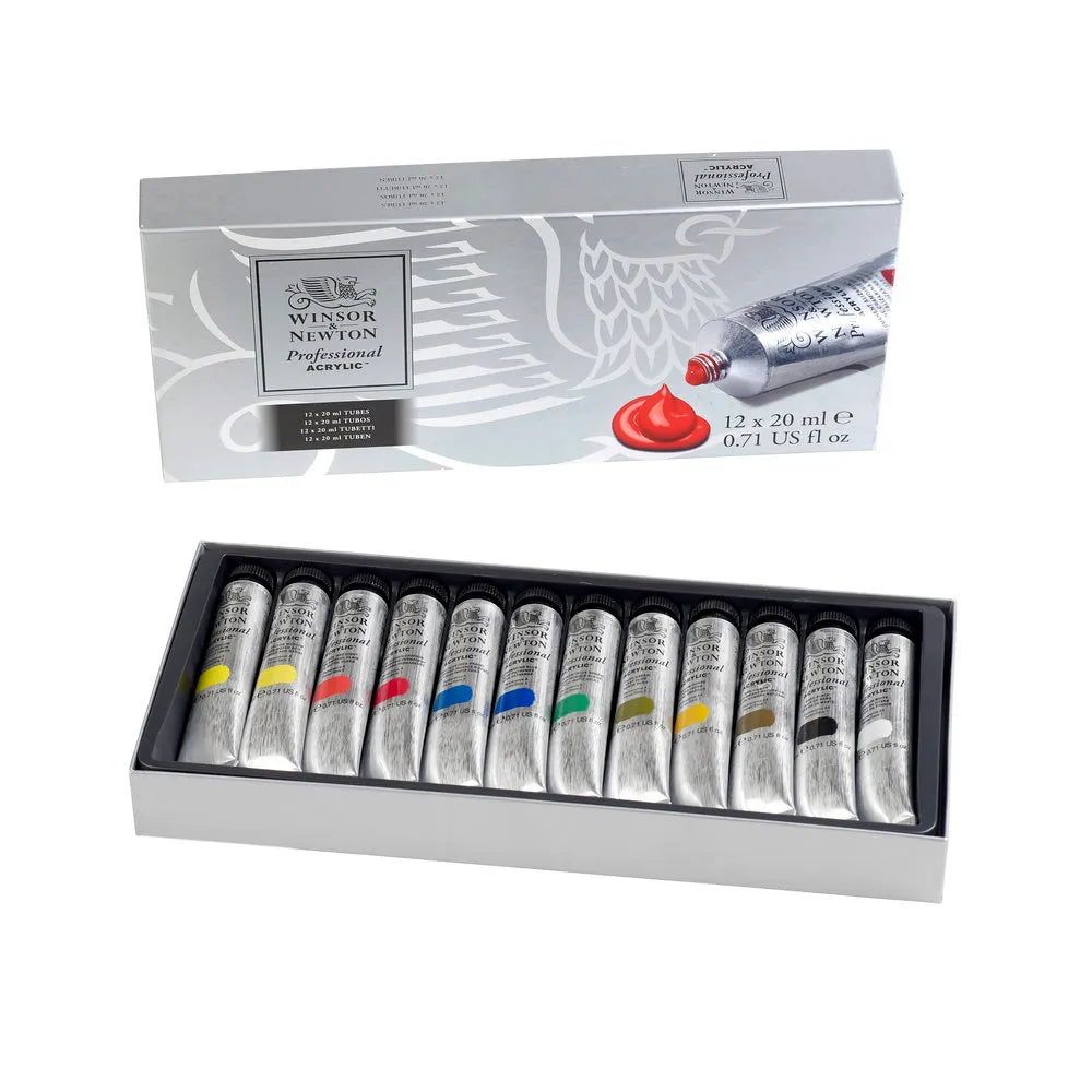 WINSOR & NEWTON Professional Acrylic Colour (Set of 12) 20ml Tubes