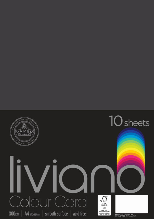 THE PAPER HOUSE Liviano Colour Card 300gsm A4 (10 Pack)