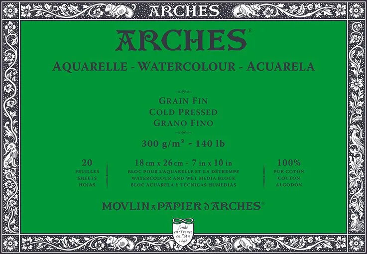 ARCHES Watercolour Paper Block Cold Pressed 300gsm
