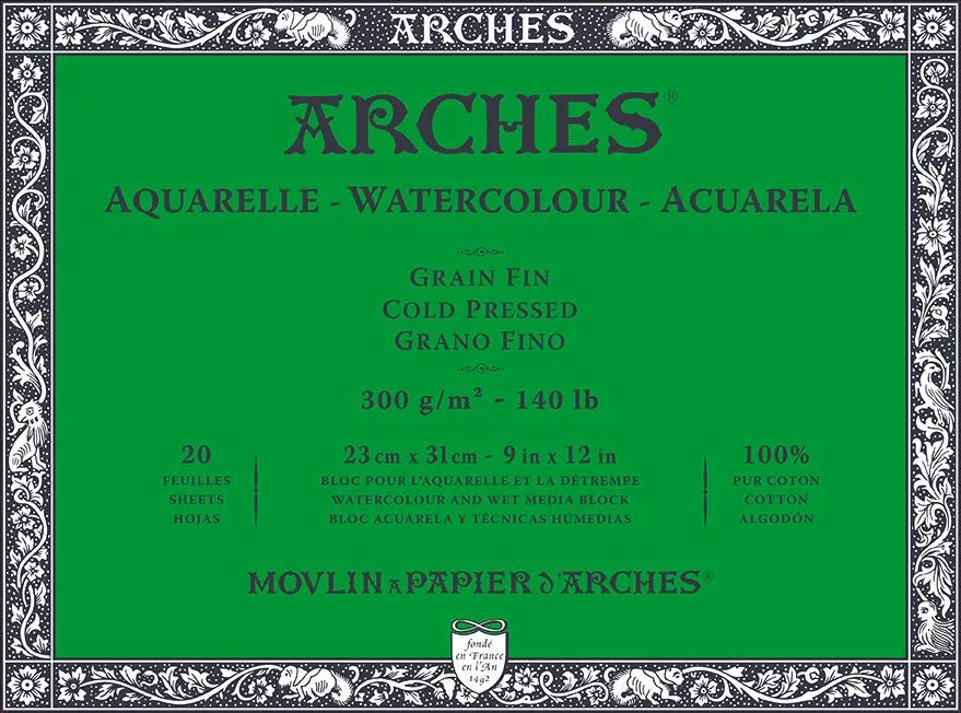 ARCHES Watercolour Paper Block Cold Pressed 300gsm