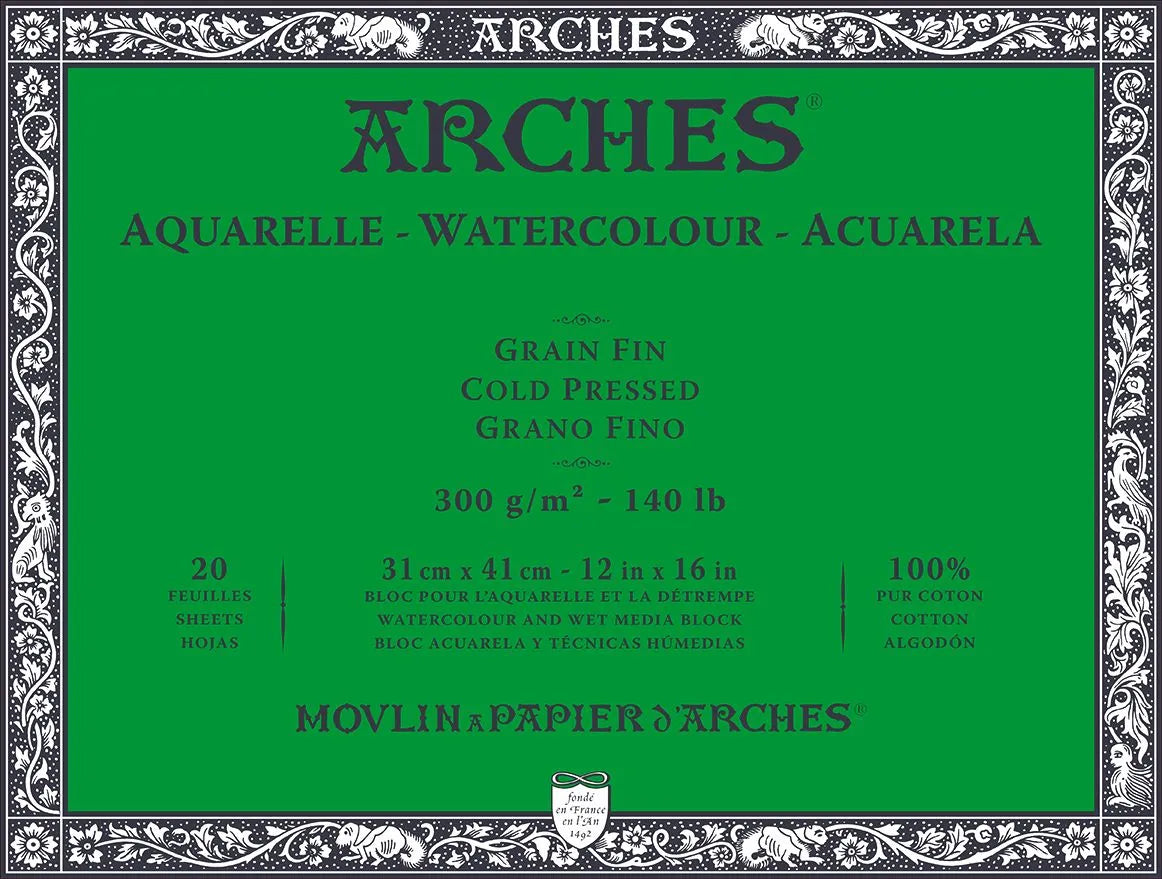 ARCHES Watercolour Paper Block Cold Pressed 300gsm