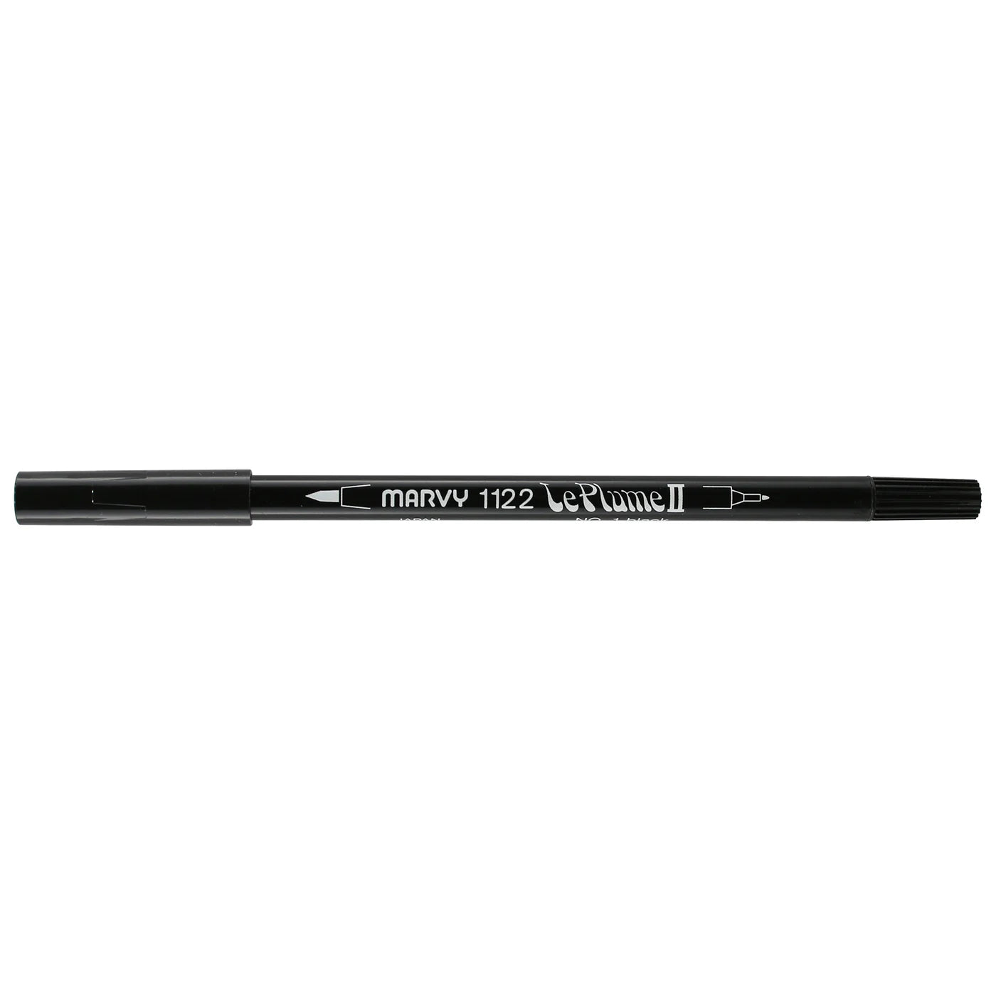 MARVY Le Plume II Dual Tip Marker Black