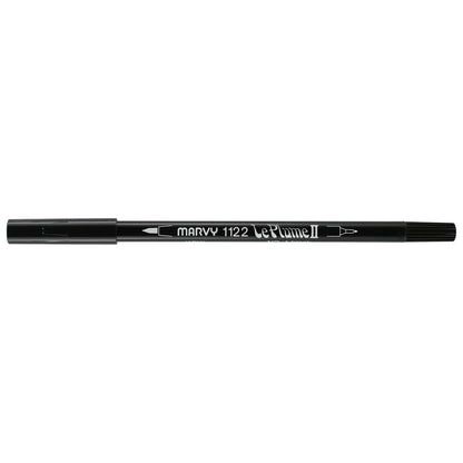 MARVY Le Plume II Dual Tip Marker Black