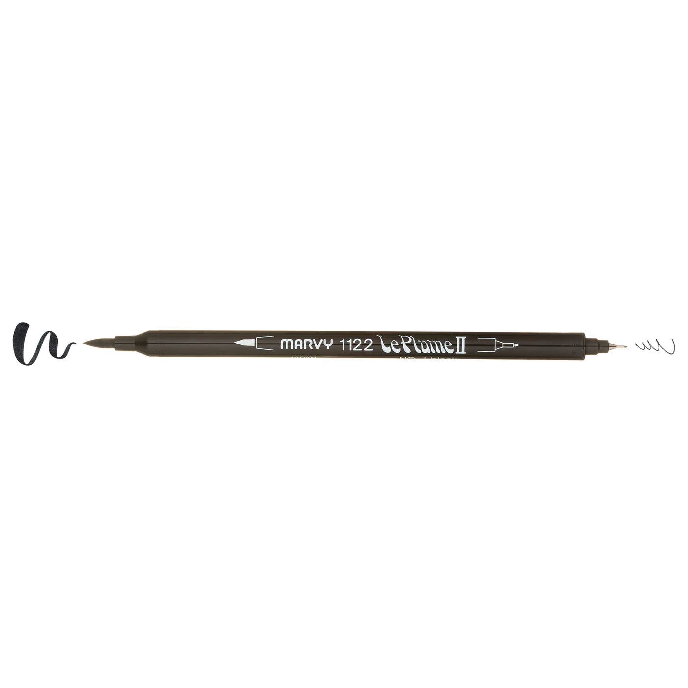 MARVY Le Plume II Dual Tip Marker Black