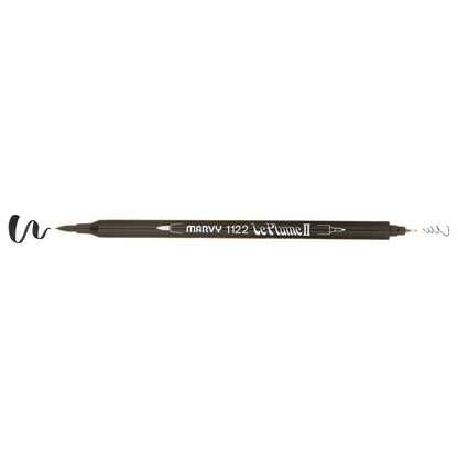 MARVY Le Plume II Dual Tip Marker Black