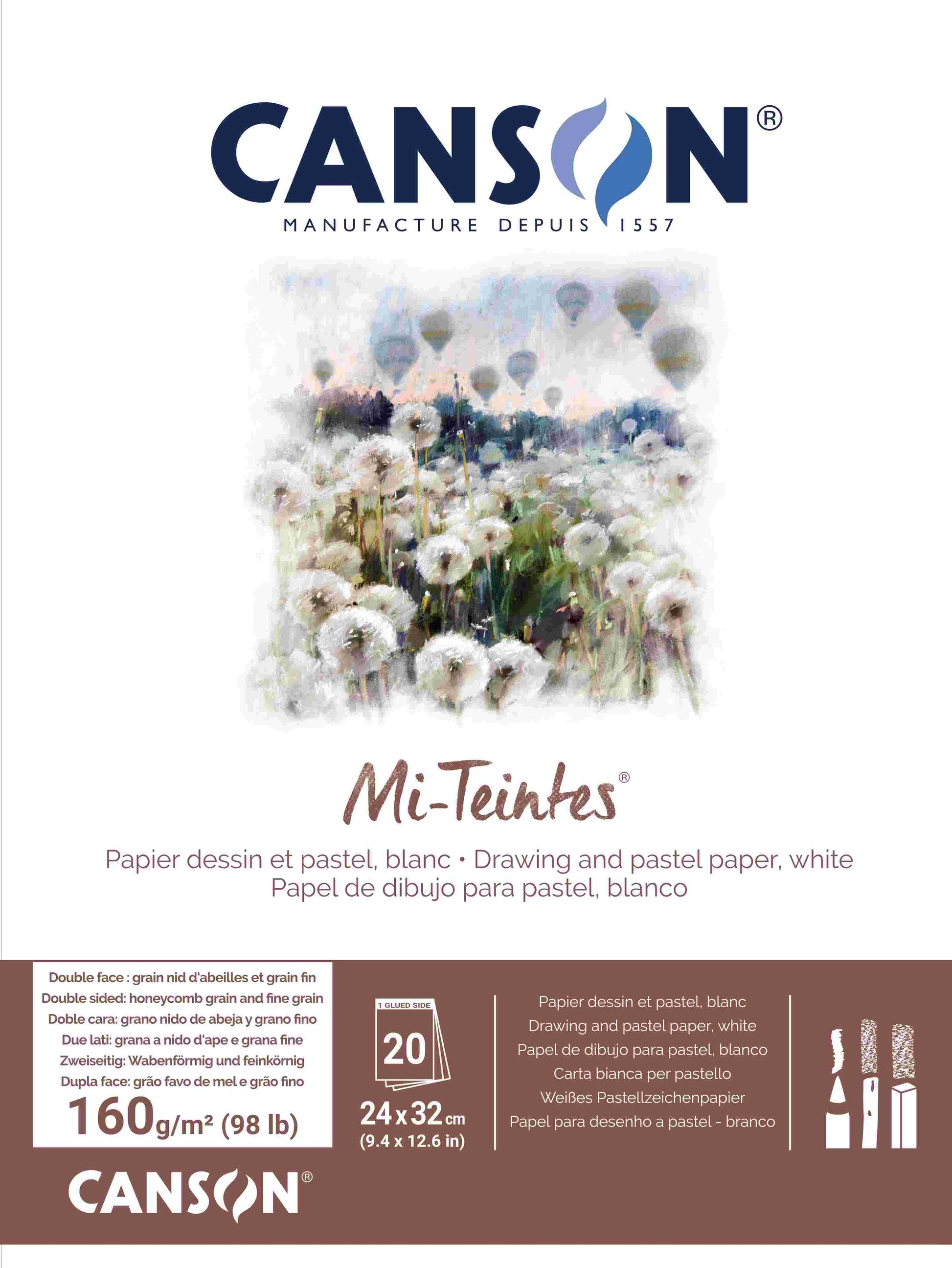 Canson Mi-Teintes drawing and pastel paper packaging with floral design