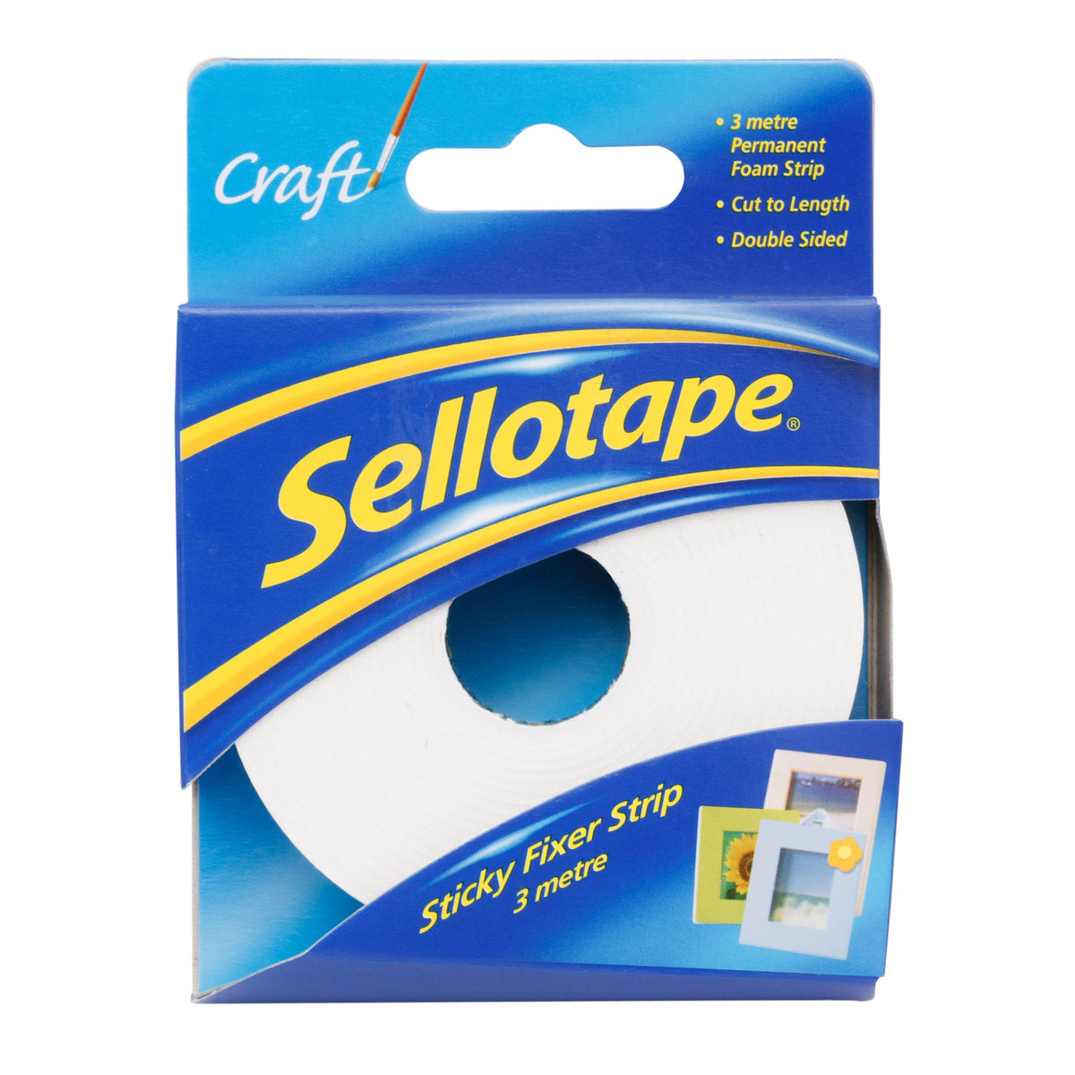 SELLOTAPE Sticky Fixer Double Sided Foam Strip Tape 25mm x 3m