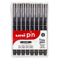 UNI Pin Fineline Permanent Drawing Fine Liner Set 8 Piece
