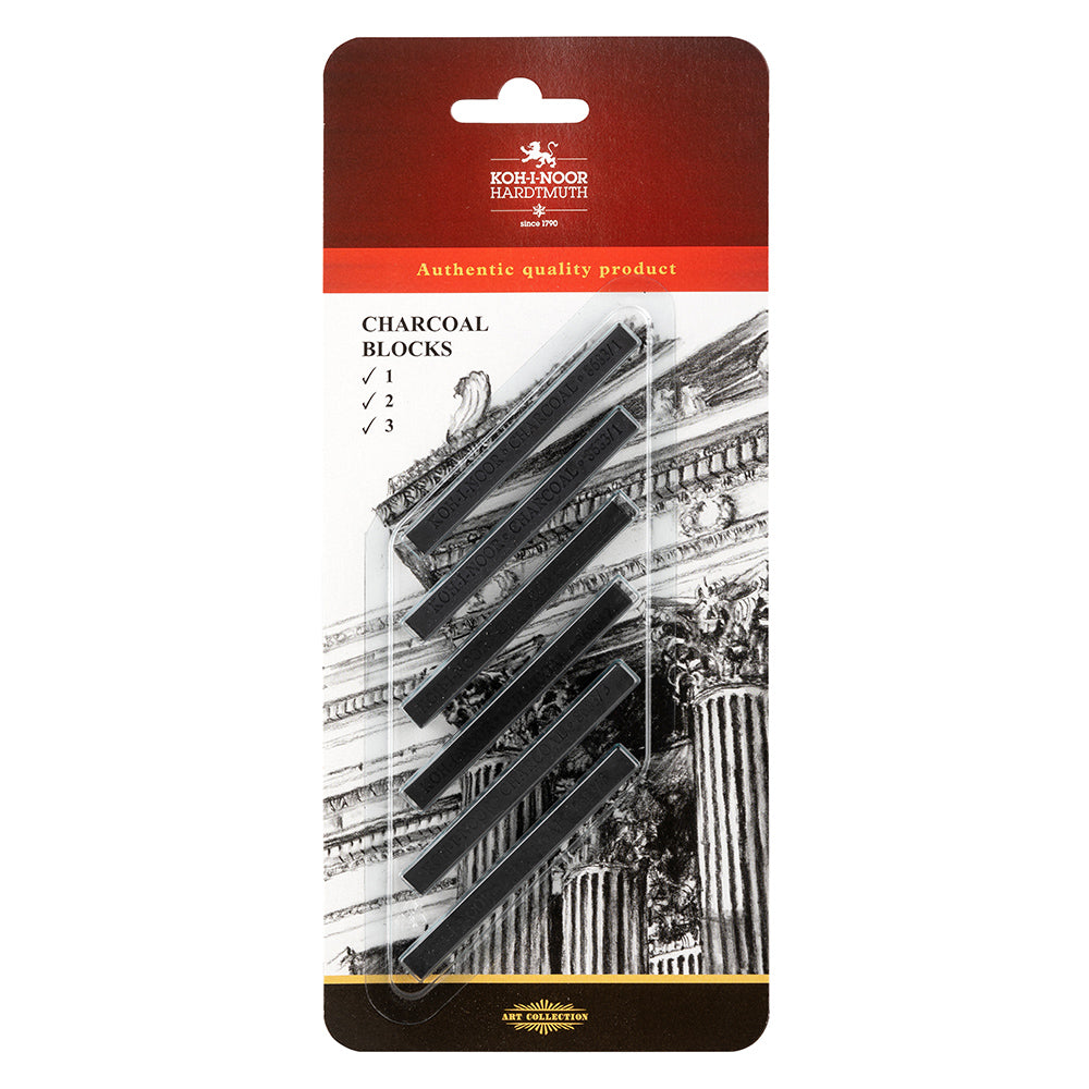 KOH-I-NOOR Hardtmuth Charcoal Blocks Set of 6