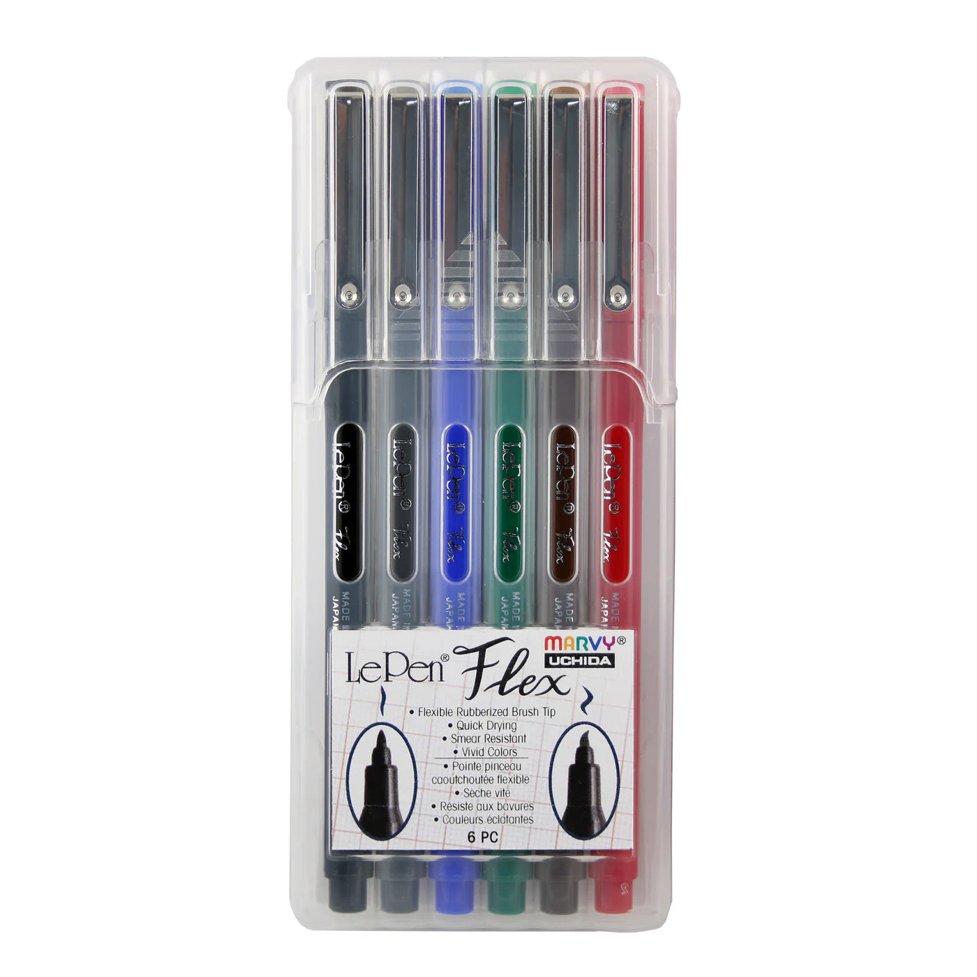 MARVY Le Pen Flex Brush Tip 6 pc Set