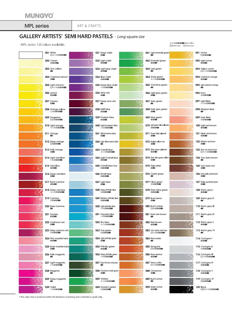 MUNGYO Gallery Artists Semi Hard Pastels