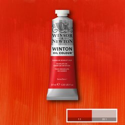 Winsor & Newton Winton Oil Colour tube on a red background
