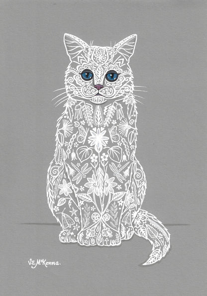 VIVIAN MCKENNA | Framed Original Pen & Ink "Flora"