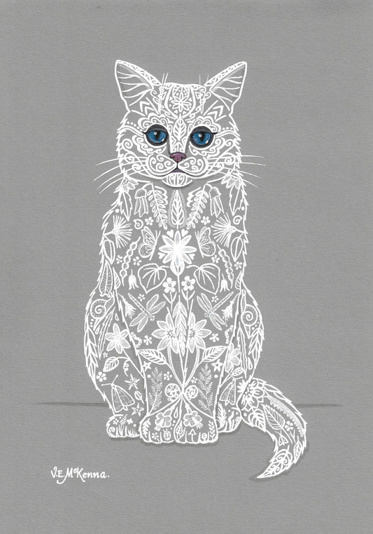 VIVIAN MCKENNA | Framed Original Pen & Ink "Flora"