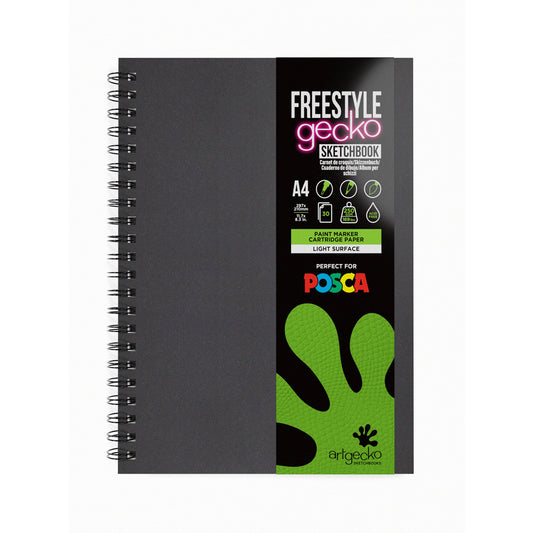 ARTGECKO Freestyle Sketchbook A4 60 Pages 30 Sheets 250gsm White Hybrid Paper